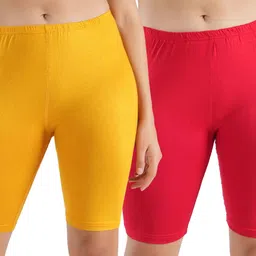 jasora Pack of 2 Solid Women Multicolor Cycling Shorts image 1