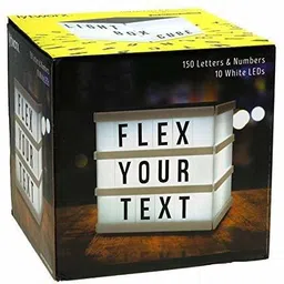 iktu 10 LED Lights Square 4D Cinematic Light Box,, Cinema Light Box, Letter Light Box, 4 Sides Lightbox with 150 Letters & Symbols Table Lamp image 2