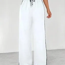 Women Regular Fit White Lycra Blend Trousers-image-52