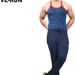 ve run Men Solid Blue Track Pants-picture-39
