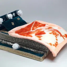 rdh enterprises Thakur ji Bed ,Laddu Gopal ji Bed With Woolan Blanket Usable 0 to 3 no Silk All Purpose Chowki image 2