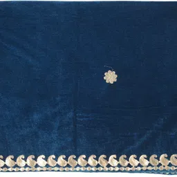 traditions bazaar Velvet Embroidered Blue Women Dupatta image 3