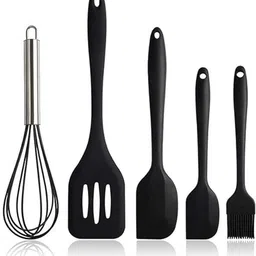 nowexp Non-Stick Premium Silicone Spatula for Cooking, Baking & Mixing Spatula Set Of 5 Kitchen Tool Set-picture-20
