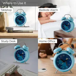 ekhasa Analog Table Alarm Clock for Study Table & Kids Bedroom | Night Light Blue Clock image 4