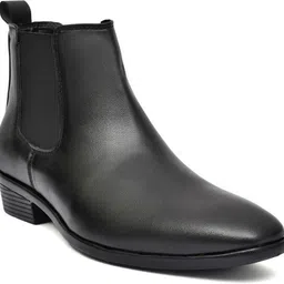 n n creaction Casual Leather Chelsea Zip Elastic Boots For Men image 1