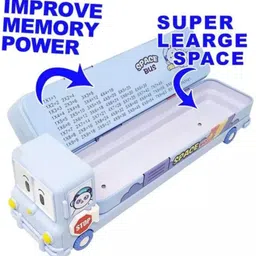 extraposh Bus Shape Pencil Box School Bus Metal Geometry Box Random color pack of 1 Geometry Box image 2