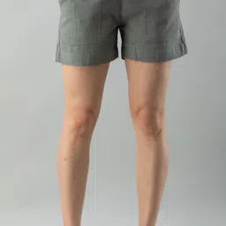 fashion cloud Solid Women Grey Regular Shorts image 1