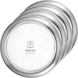 Plate Set | Stainless Steel | Set of 4,Tableware, Restaurants and Family Use Dinner Plate-image-44