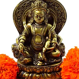 INARA Creation Kuber Idol Statue Murti for Home Vastu Puja Money Good Luck Decorative Showpiece - 6 cm-picture-12