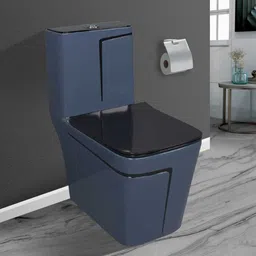 lurexa Dimond Quality LT09 Grey commode with Black Finishing Line and Round Flush Button Western Commode image 2
