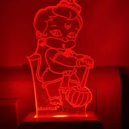 hashflow Bal Hanuman 3D illusion 7 Color Changing Lamp Night Lamp image 1
