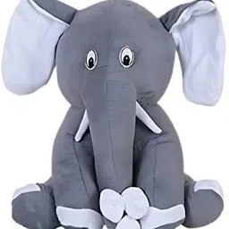 nihan enterprises Combo pack of plush soft stuffed toys grey elephant & football- 30 cm image 2