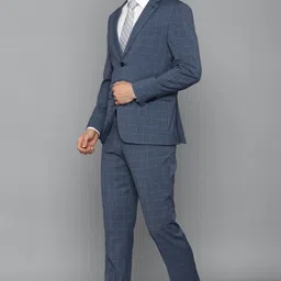 louis philippe Men Single Breasted - 2 button Checkered Suit image 4