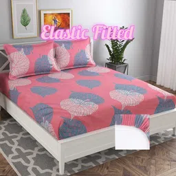 decent home 144 TC Polycotton Double Floral Fitted (Elastic) Bedsheet-picture-20