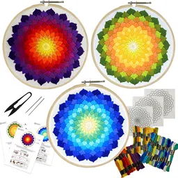 Combo of 3 Embroidery Kit for Beginners and Adults Cross Stitch Embroidery Kit-image-83