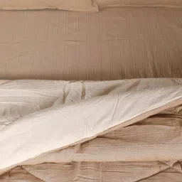 saral home Beige Solid 210 TC Cotton Blend (Set of 4) Double Bed Bedding Sets image 4