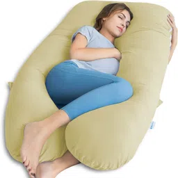 jaipurlinen "Enjoy full-body comfort and support for a more peaceful pregnancy journey." Microfibre Solid Pregnancy Pillow Pack of 1 image 1