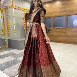 coxwin Solid, Self Design Semi Stitched Lehenga Choli image 3