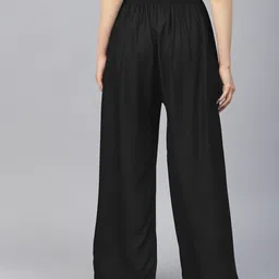 go gazab Women Regular Fit Black Viscose Rayon Trousers image 5