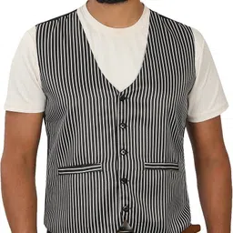 abc garments Striped Men Waistcoat image 1