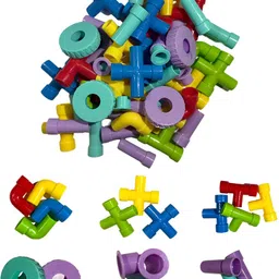 coalman Non-Toxic 50+ Pipe Puzzle BuildingBlock Toddlers&preschoolers Multicolour-picture-35