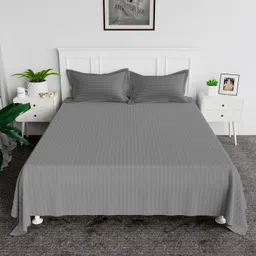 t tungol 310 TC Satin Double Striped Flat Bedsheet image 2