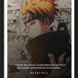 wallify Naruto Pain Quote | Naruto Framed Poster with Matt Finish Black Frame Paper Print-picture-15