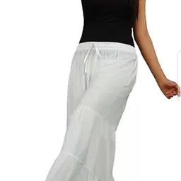 trishikha Women Regular Fit White Viscose Rayon Trousers image 3