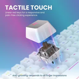 Portronics Hydra 10/5.0 + 2.4 GHz, RGB, Type C Charging,Mechanical Bluetooth, Wireless Standard Gaming Keyboard Compatible with Desktop, Laptop, Mac Hydra 10/5.0 + 2.4 GHz, RGB, Type C Charging,Mechanical Bluetooth, image 5