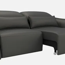 durian Serena Leatherette 3 Seater Sofa In Grey Colour With Remote Control Function image 4