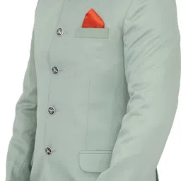 aljaami Men Self Design Bandhgala Wedding Blazer image 3