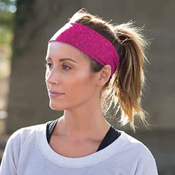 bondi band Static Pink and Fuchsia Moisture Wicking 4" Headband image 2