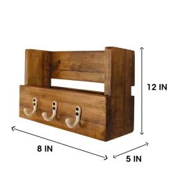 symplify Tivoli Solid Wood Wall Organiser With Key Holders image 4