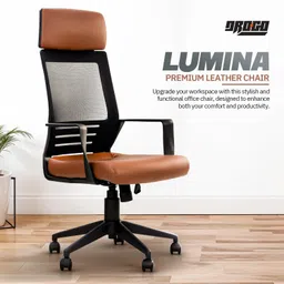 drogo Lumina Pro Ergonomic Premium Leatherette Office Chair for Work from Home Mesh Office Executive Chair image 2