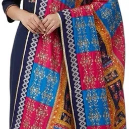 fancy duppatta house Poly Georgette Embroidered, Embellished Multicolor Women Dupatta-picture-22