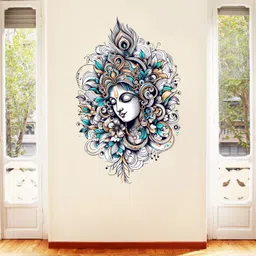stickstar lord krishna jii wall sticker image 3