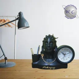 winsome collection Analog Adiyogi Shiv Idol Designer Table Clock image 2