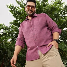 instafab plus Men Regular Fit Solid Spread Collar Casual Shirt-picture-33