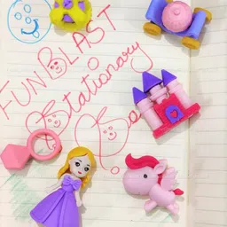 funblast Eraser for Kids – Fairy-Tale Palace & Unicorn Theme Erasers Set for Girls, Erase Non-Toxic Eraser image 2
