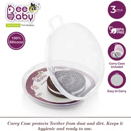 beebaby Infant Soft Silicone Cookie Teether with Carry Case. 100% BPA FREE Teether image 2