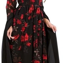 nk design Women Georgette Kurta Palazzo Dupatta Set image 4