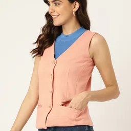 brinns Solid Women Waistcoat image 3