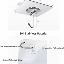 muktbhav Self Adhesive 12 Pcs Wall Hooks Heavy Duty Hooks for Hanging 10KG (Max) Magic Stickers Hooks Seamless Transparent Adhesive Hooks for Hanging Keys Coats Hats Bags Ceiling Kitchen Accessories Door Hanger image 2