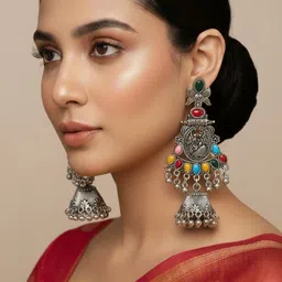 artful Classy Women & Girl New Stylish Earring Sterling Silver Jhumki Earring image 5