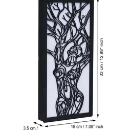 ecraftindia Rectangular Wooden LED Novelty Wall Light (Black) image 4