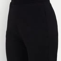 broadstar Women Straight Fit Black Lycra Blend Trousers image 4