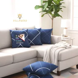 villagers Polyester Fibre Cushion Pack of 5 Abstract Premium Cushion Set | (16x16 inch)-picture-42