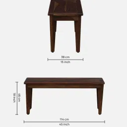 woodsworth from pepperfry Gistel Sheesham Wood Dining Bench In Scratch Resistant Provincial Teak Finish image 2