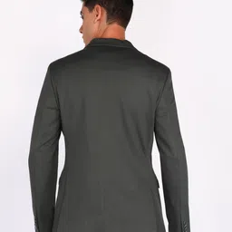 park avenue Men Solid Single Breasted Formal Blazer image 4