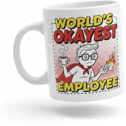 inkywinky World’s Okayest Employee - Office Humor Ceramic Coffee Mug-picture-30